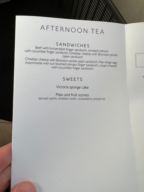 New Club World food flight afternoon tea menu 