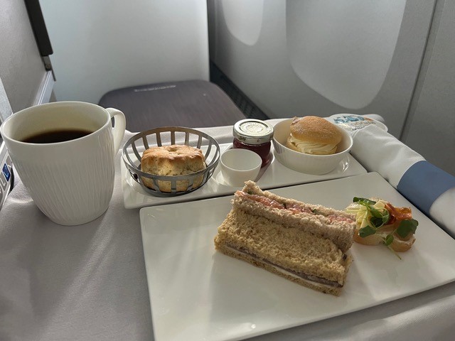 New Club World food flight - sandwiches, coffee and more 