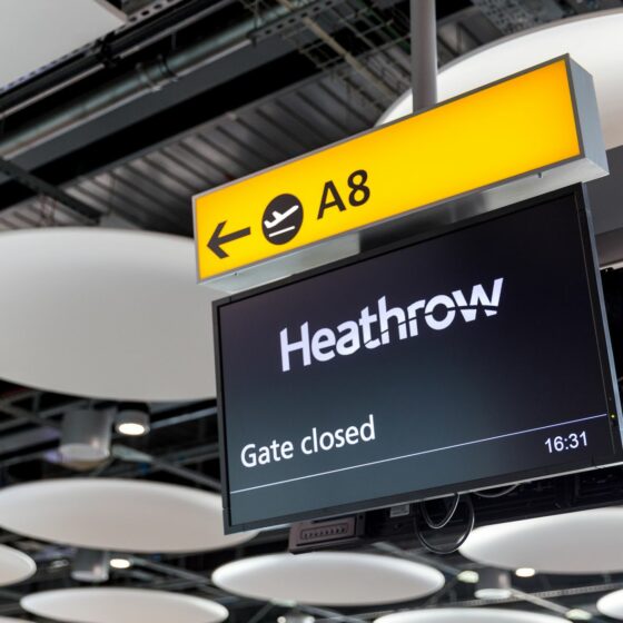 Heathrow gate sign