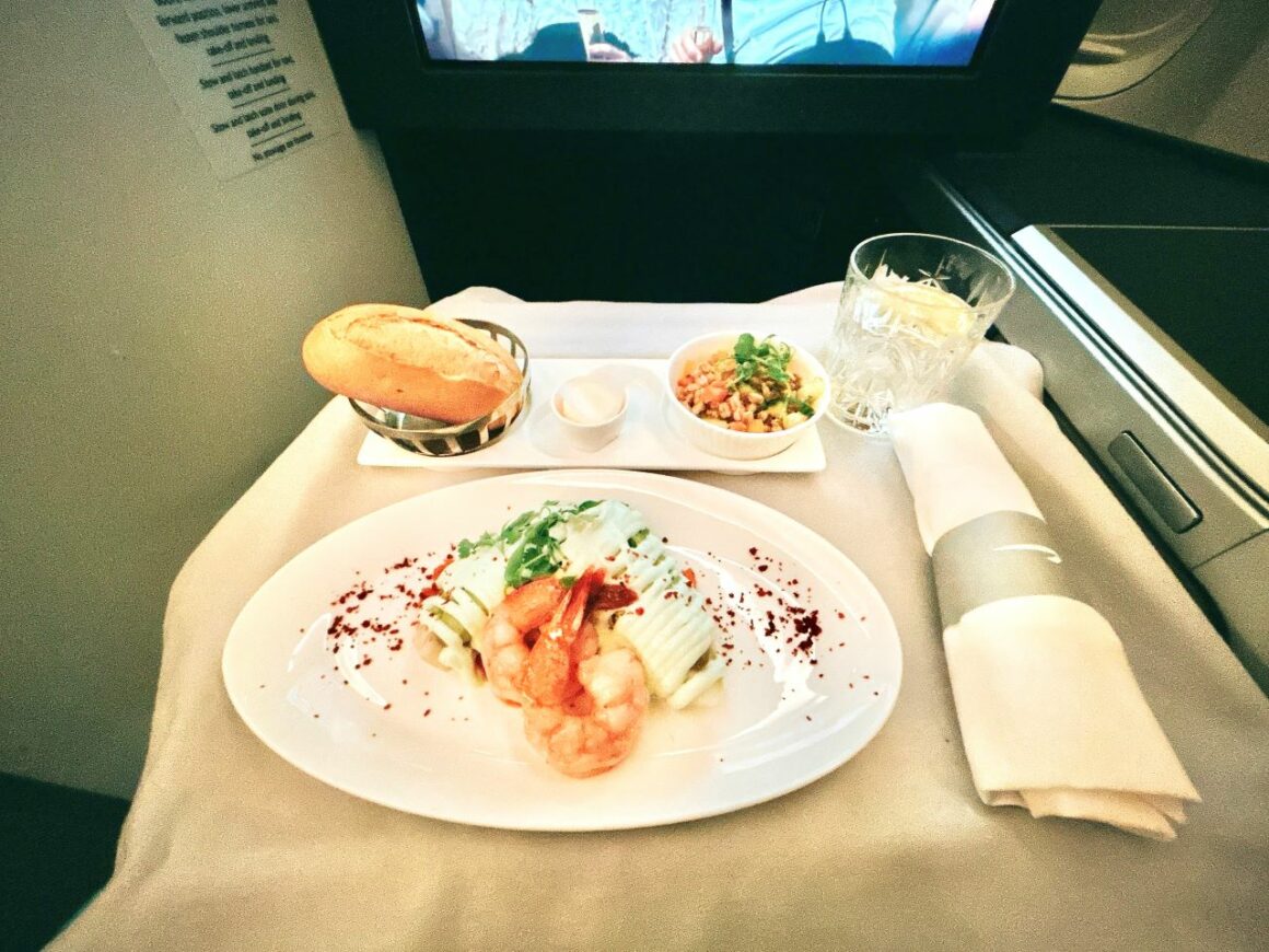 BA Club World First Class Food