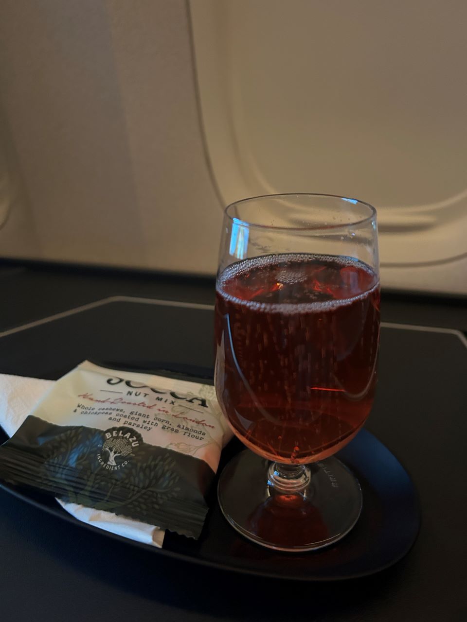 BA Club World flight Champagne