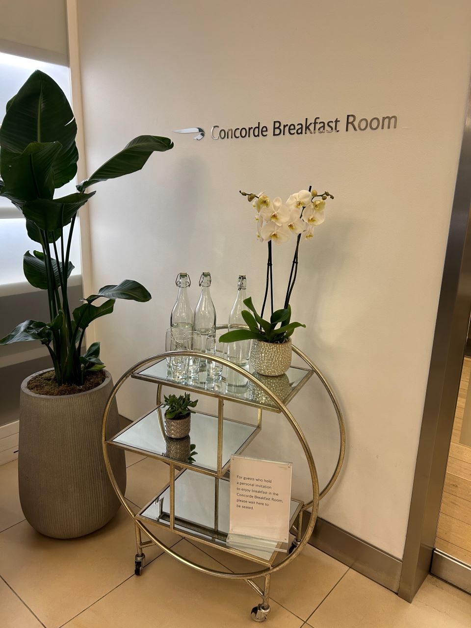 British Airways at Terminal 5 - Concorde Breakfast Room Entrance