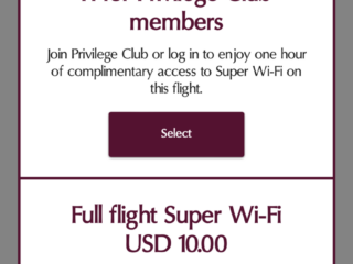 Qatar Airways old B777 wifi
