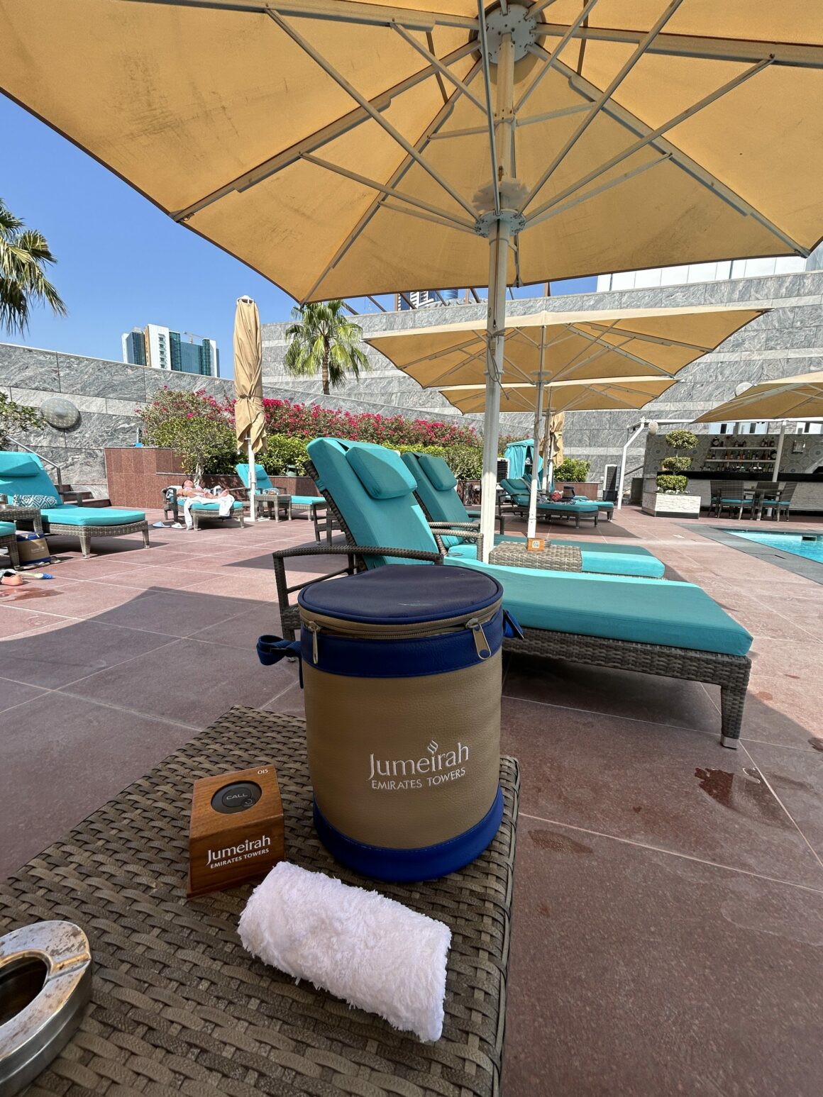 Jumeirah Emirates tower pool loungers