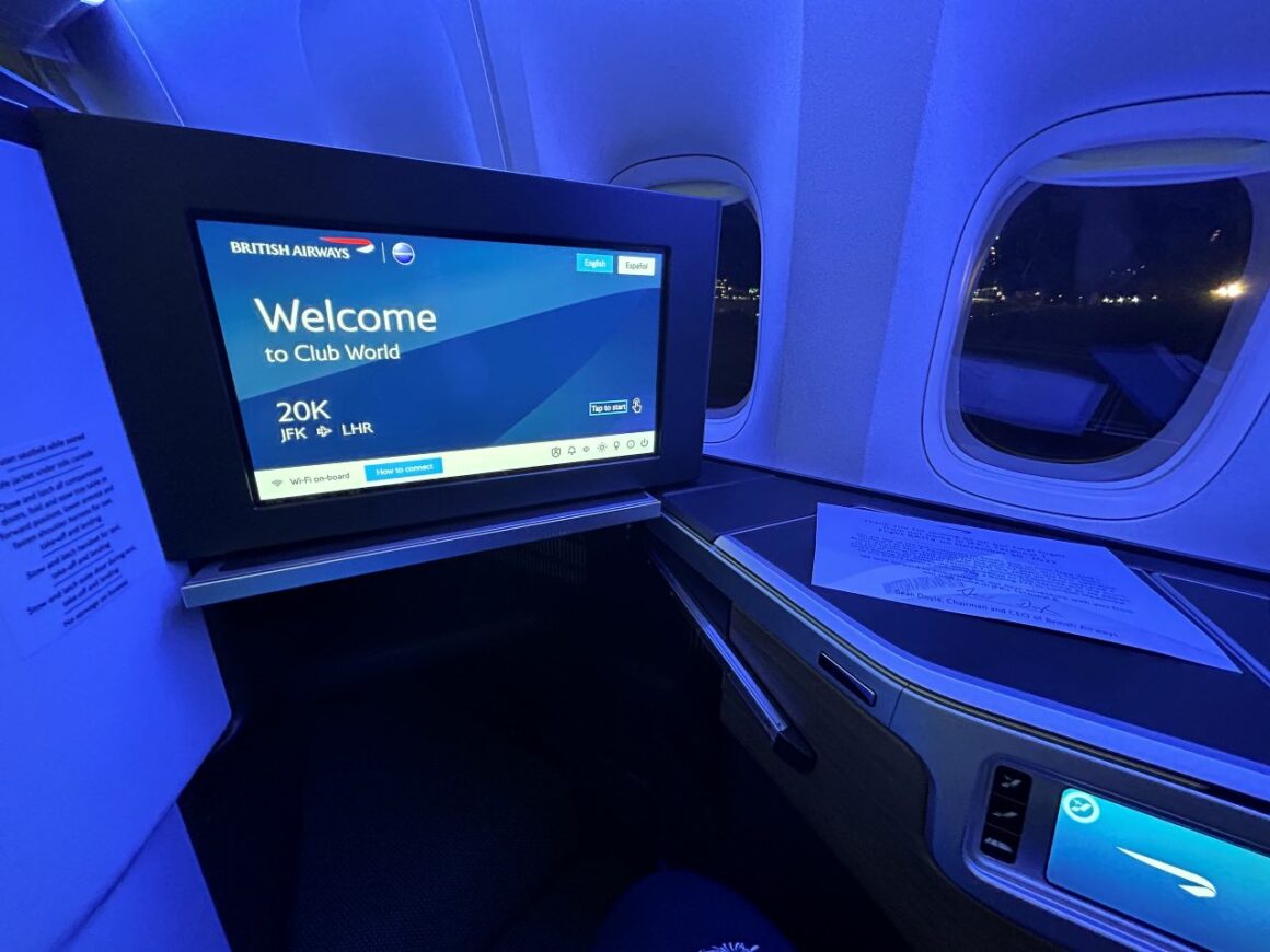 Last BA Club World flight TV