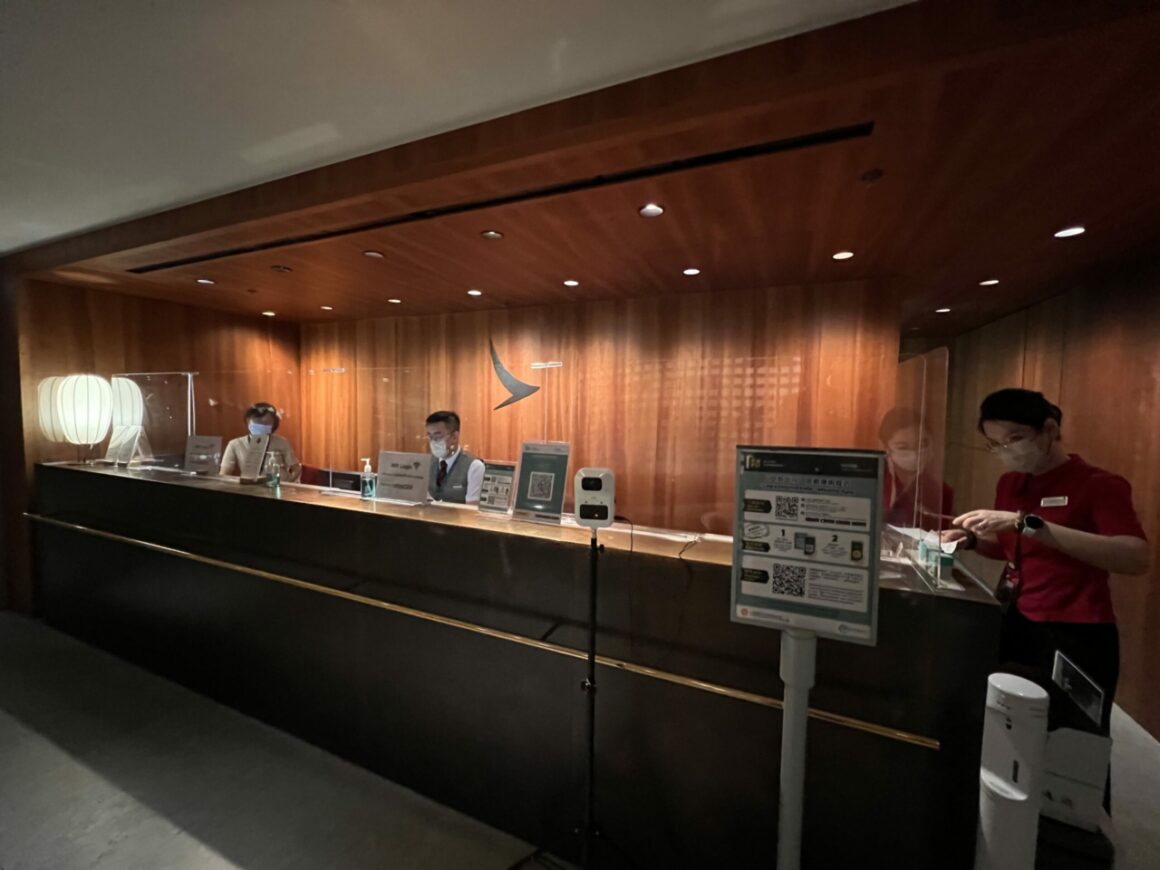 Cathay Pacific's 'The Pier' Business Class Lounge check in