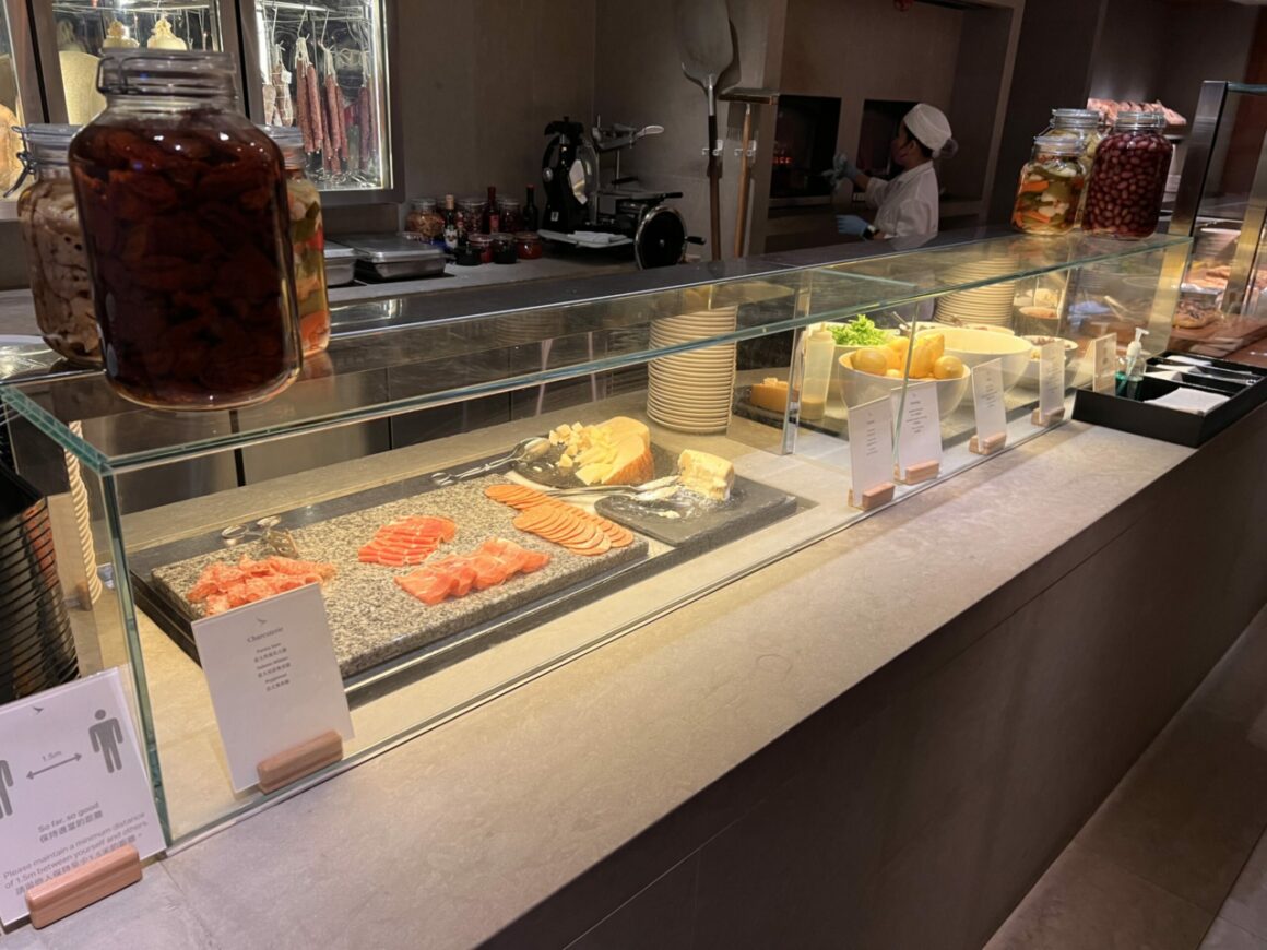 Cathay Pacific's 'The Pier' Business Class Lounge meat selection