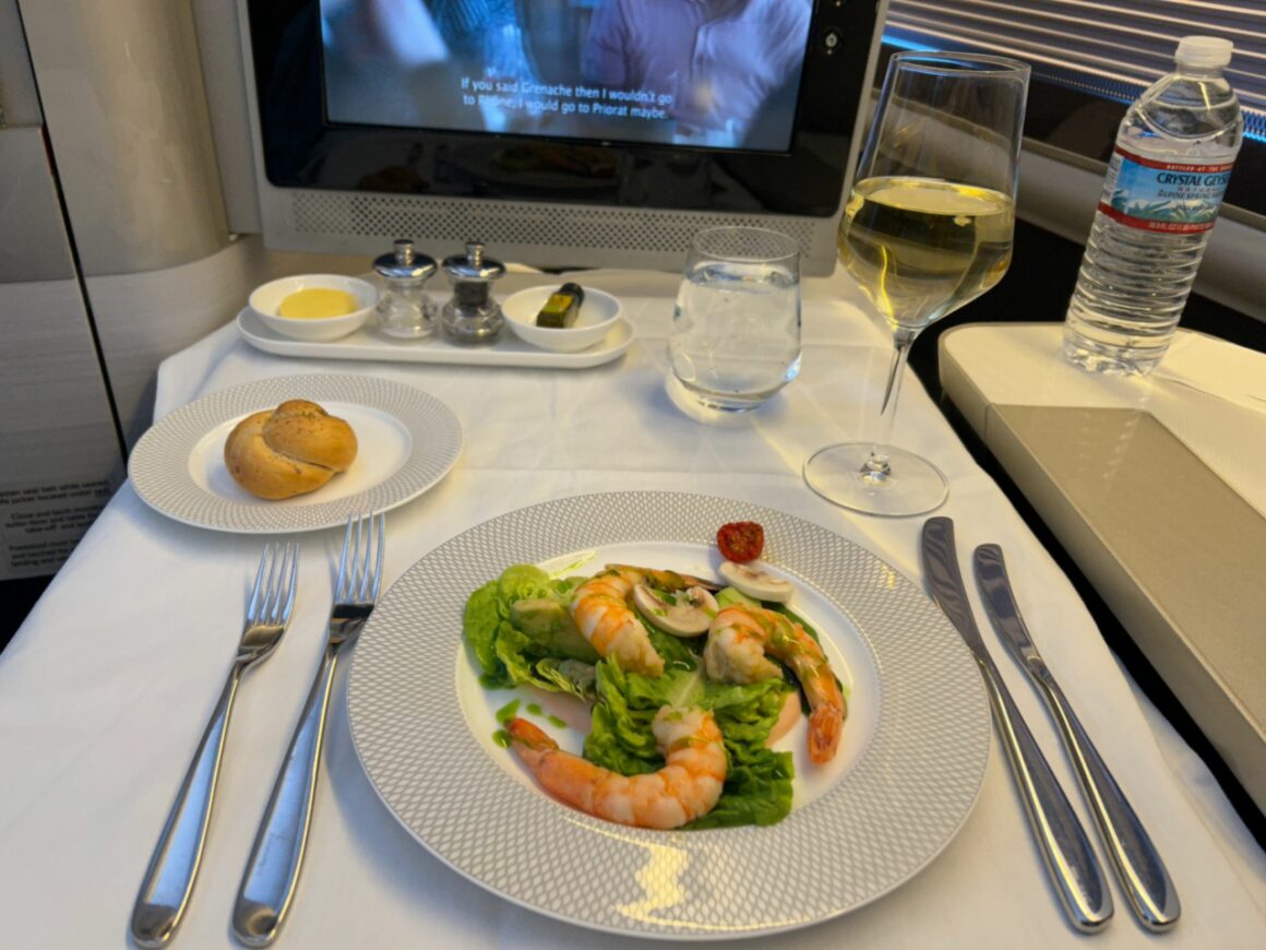 British Airways B777 First class Food 