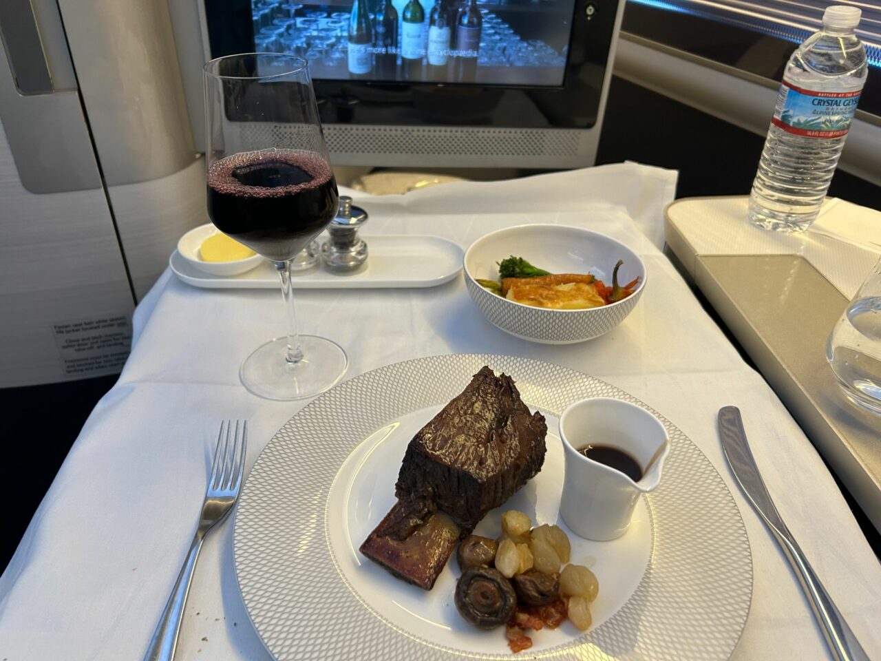 British Airways First Class Short Rib