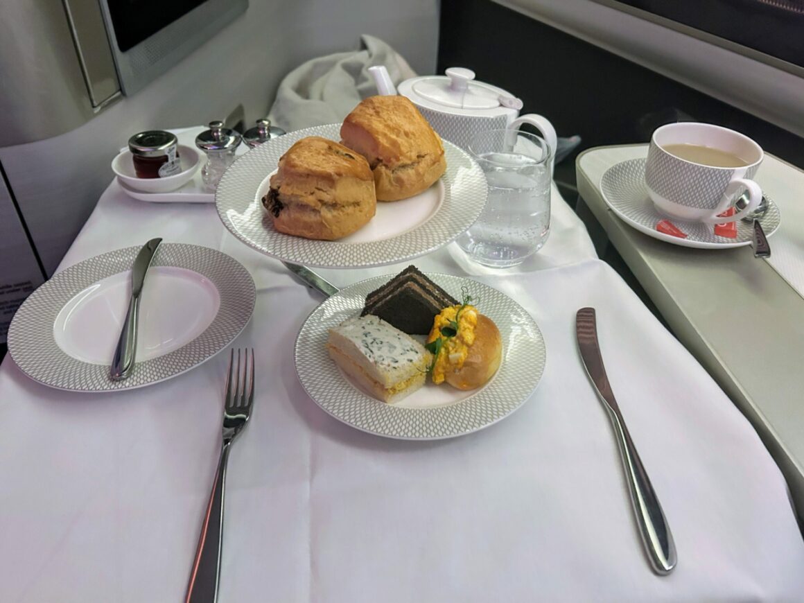 British Airways First Class Afternoon tea 