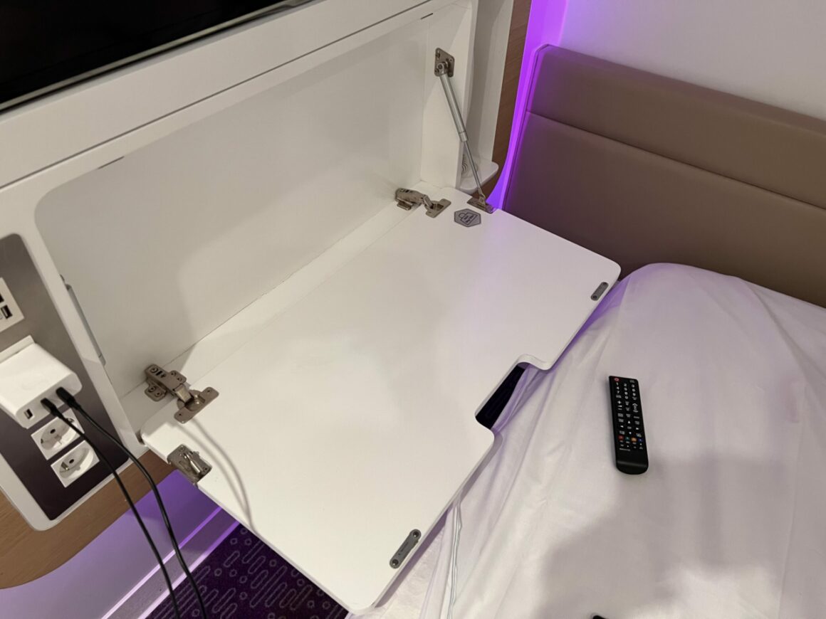 Yotel Air transit hotel at Paris Charles de Gaulle flip out desk