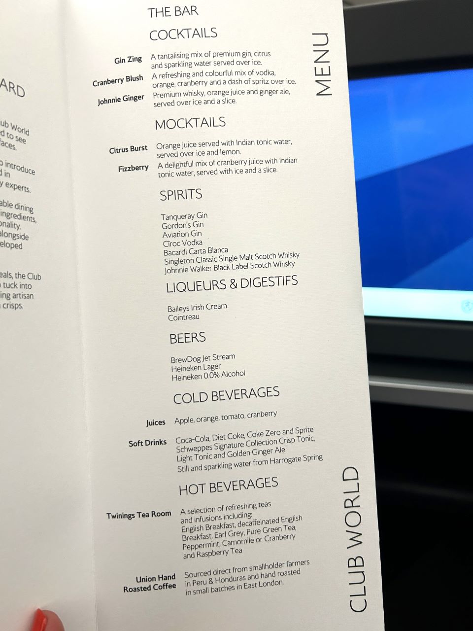 A350 Cocktail Menu