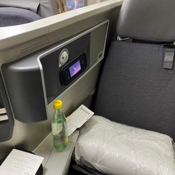 American Airlines business class seat full view