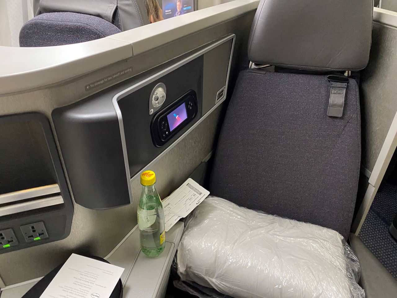 American Airlines business class seat full view