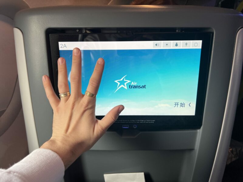 Air Transat Club Class IFE Screen 