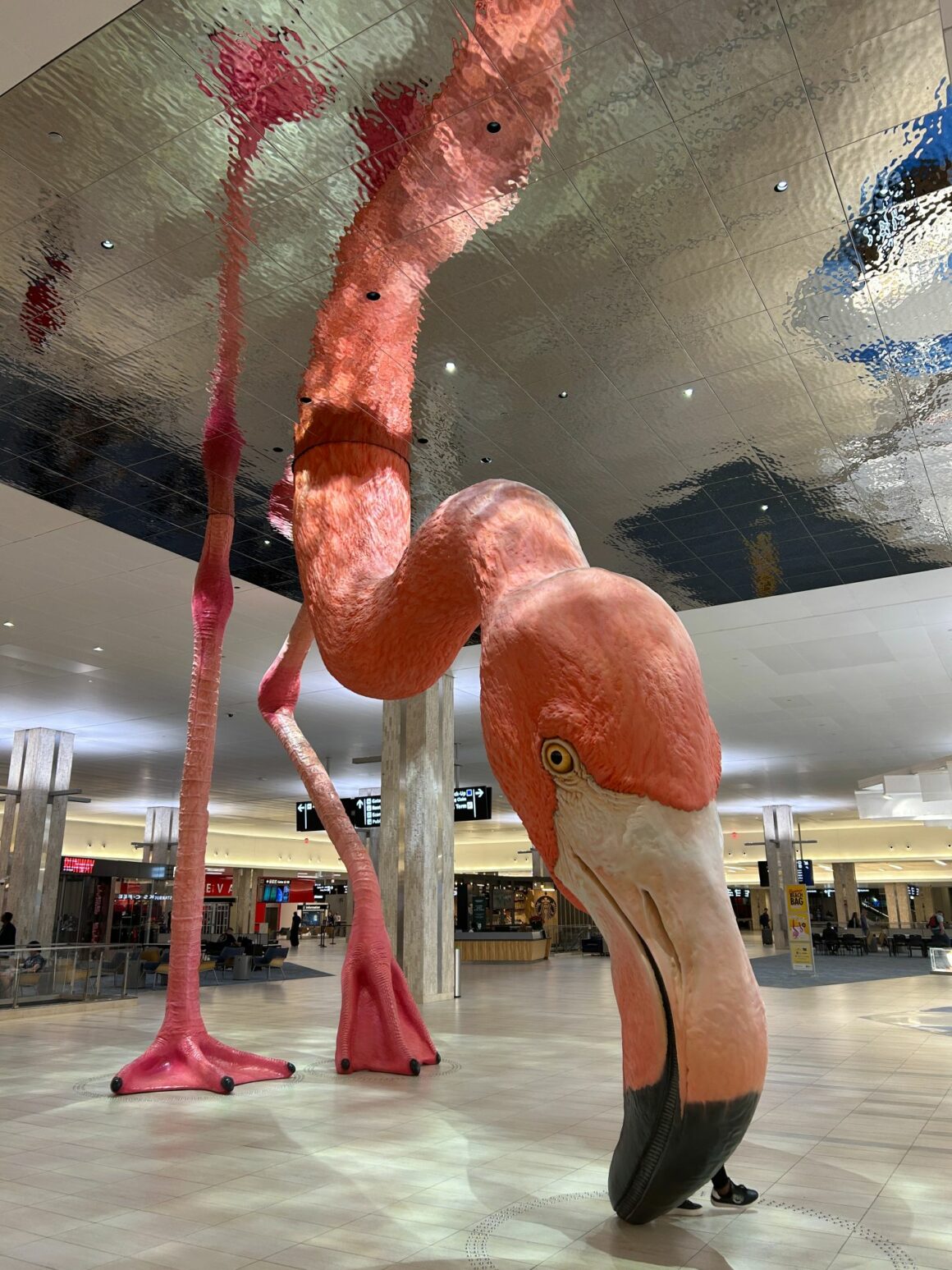Flamingo sculpture in Tampa airport