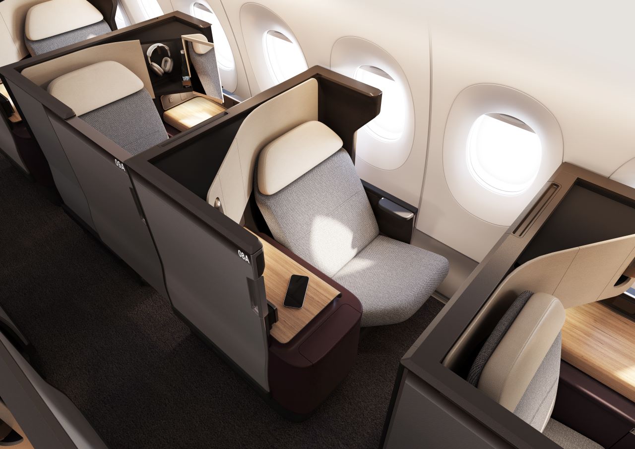 Qantas Business Class A350 Cabin