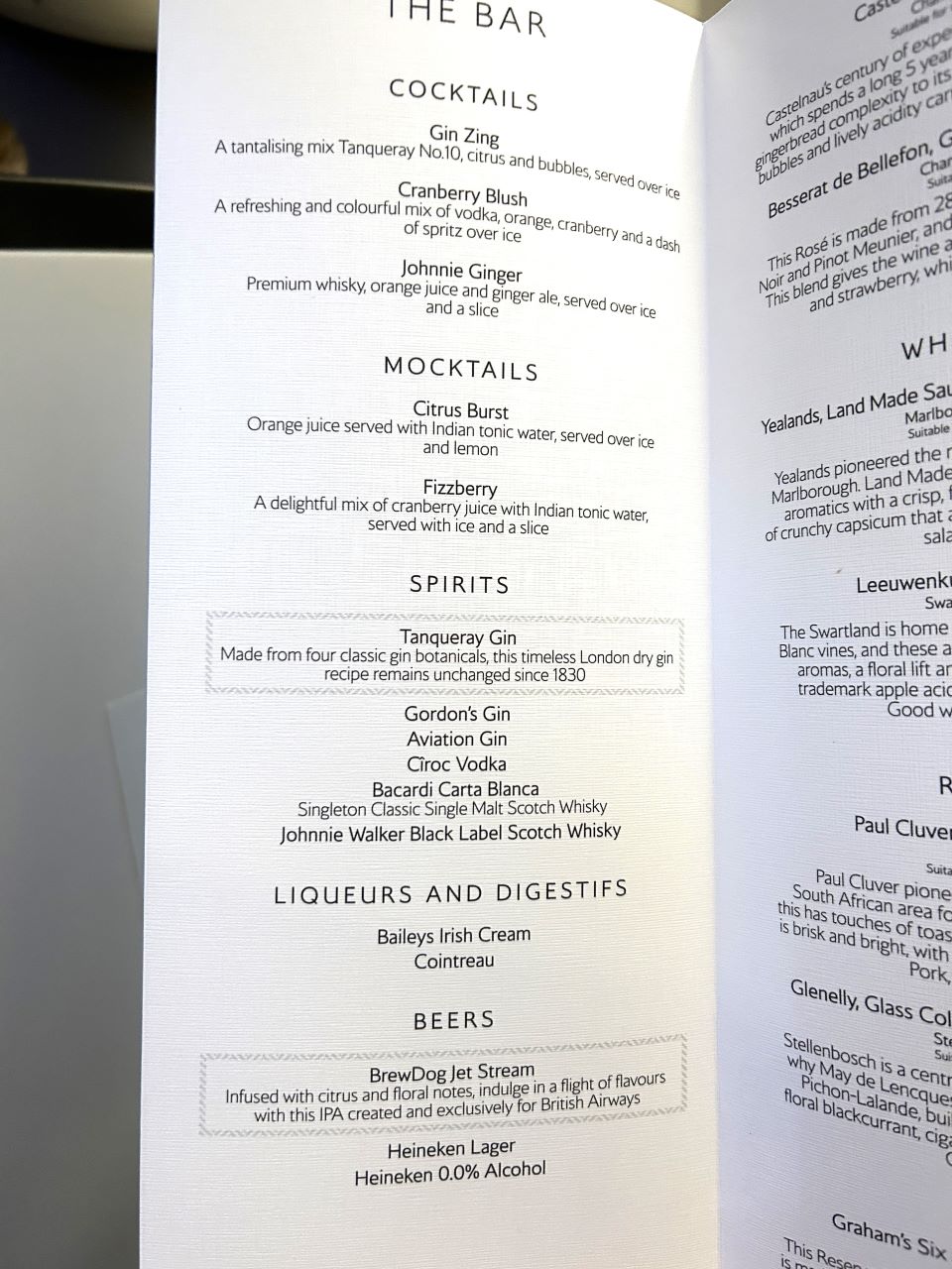 The Bar Cocktail Menu