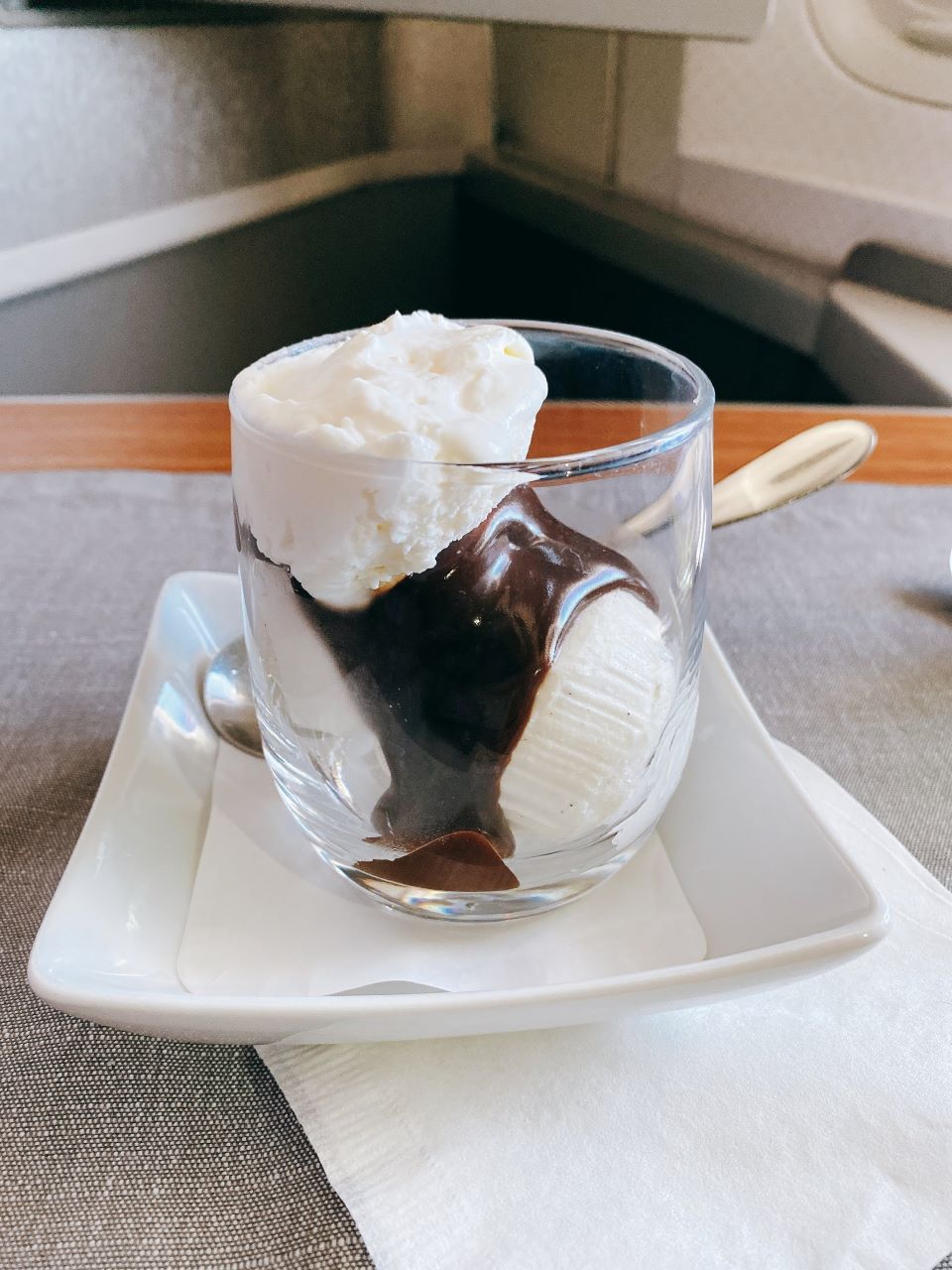 Vanilla Ice Cream with choco syrup