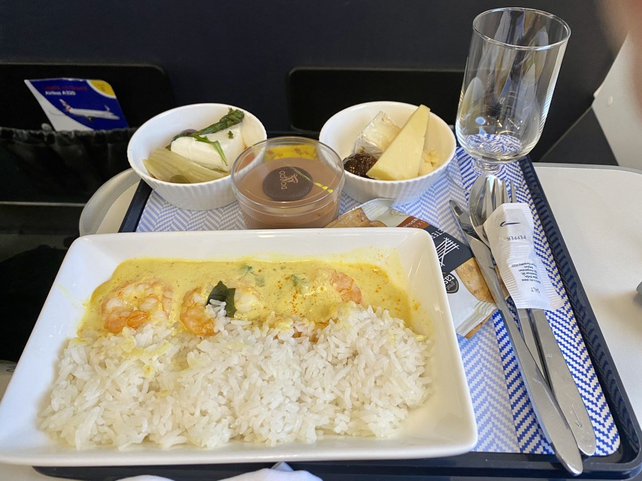 British Airways A320 Neo Club Europe starter meal