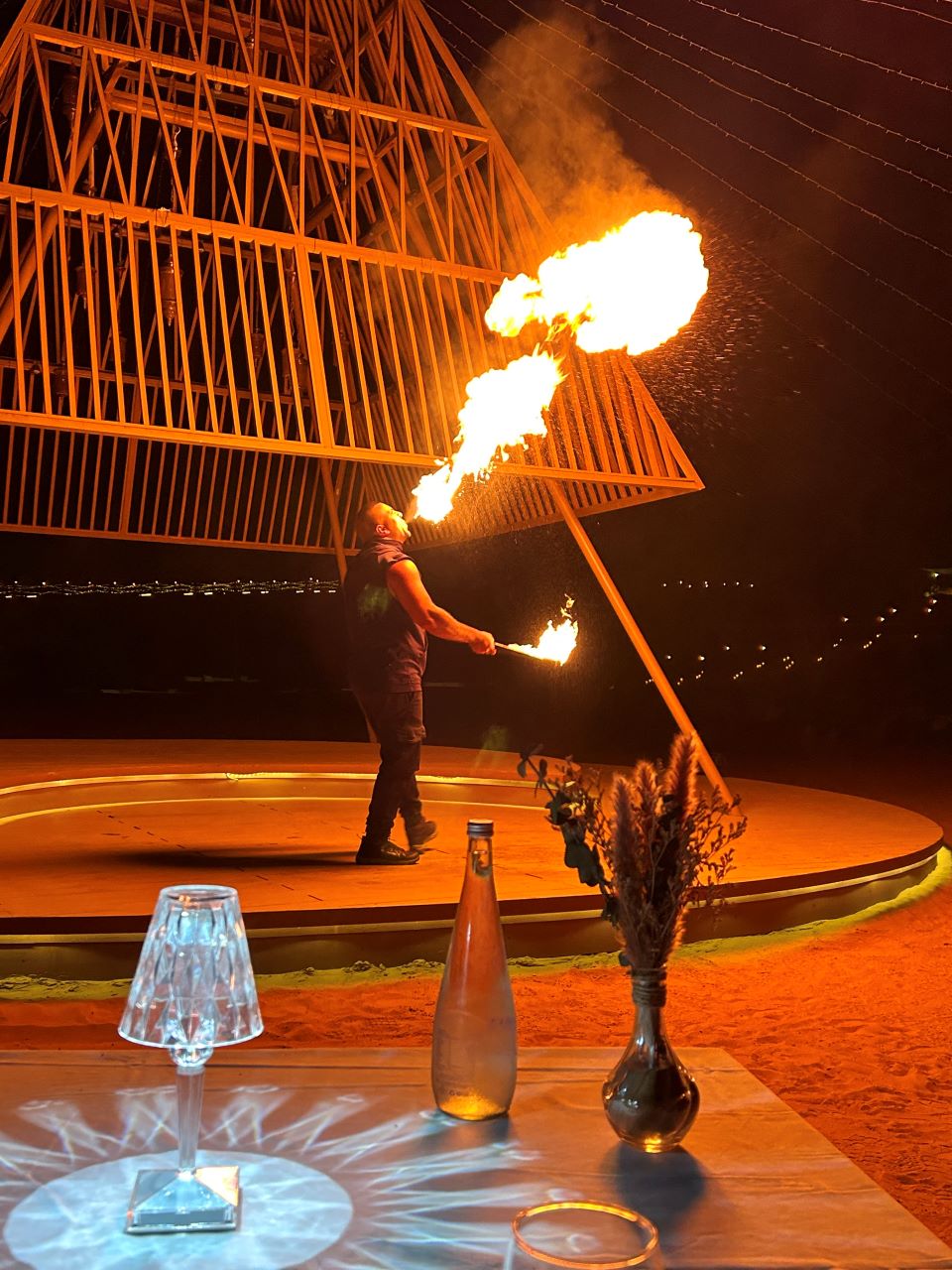 Entertainer breathing fire at Ras Al Khaimah