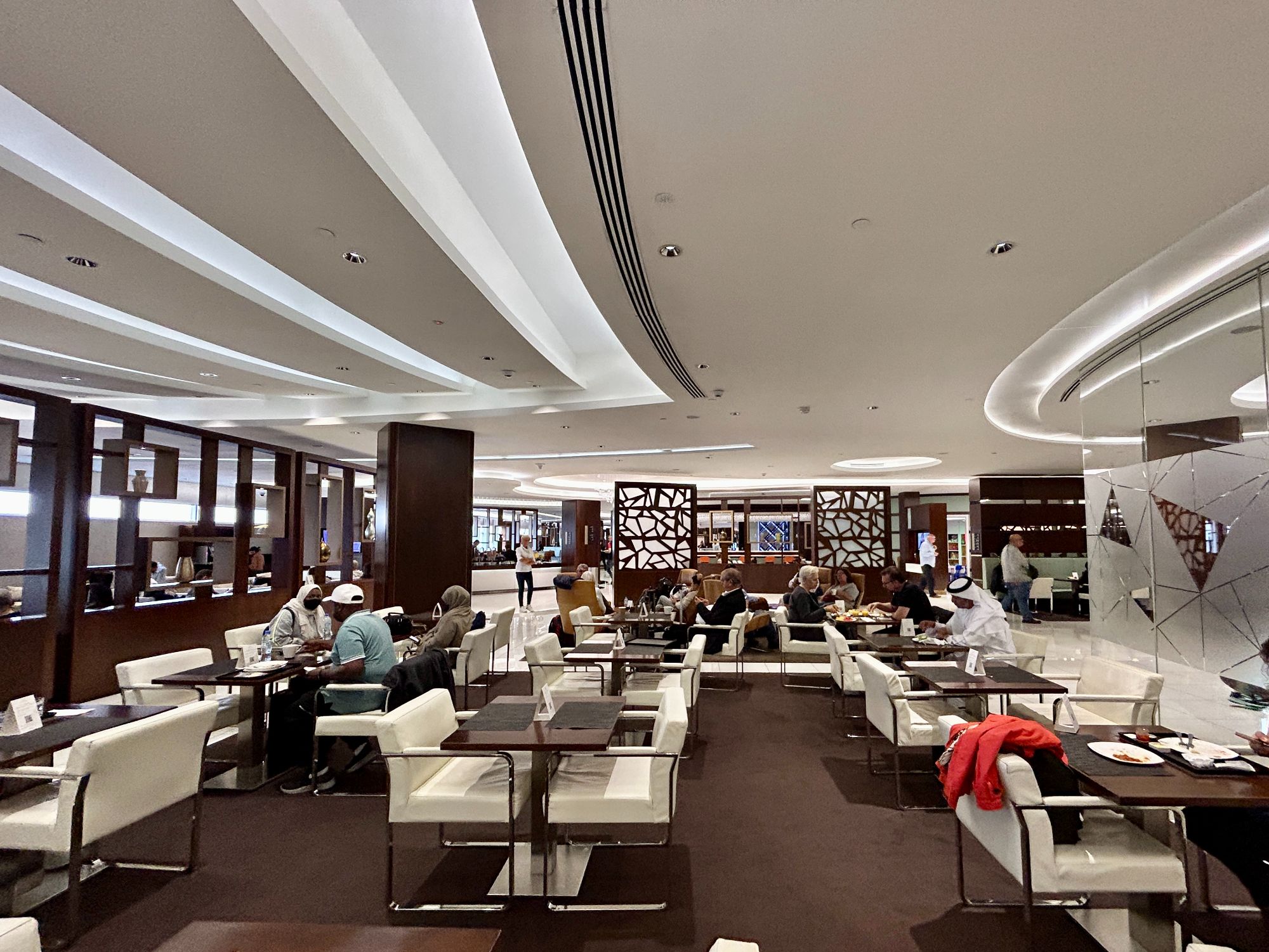 Inside Etihad business class lounge in Abu Dhabi Terminal 3 