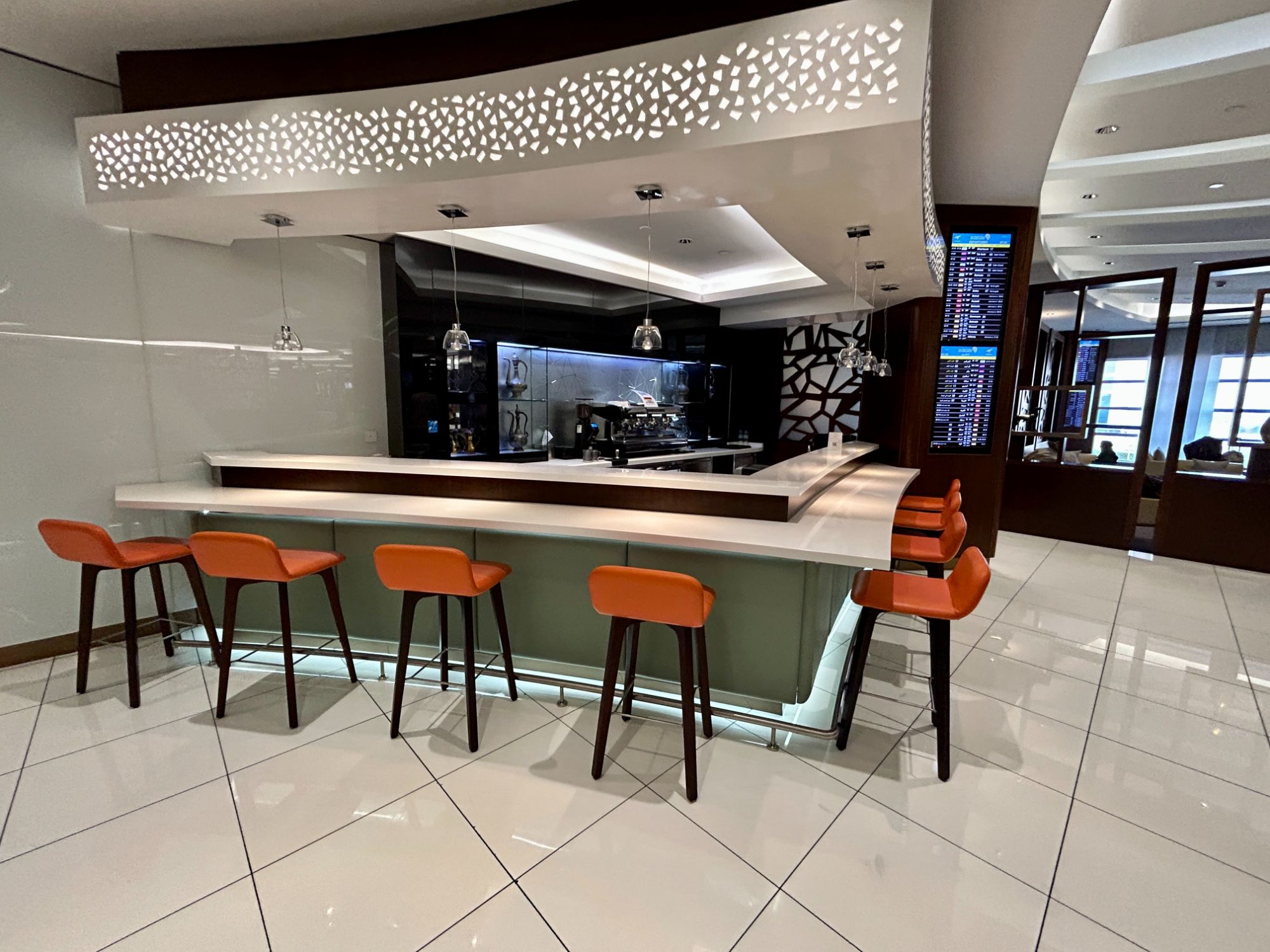 Etihad business class lounge in Abu Dhabi Terminal 3 