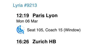 Lyria train ticket