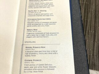 United Polaris Lounge Wine Menu