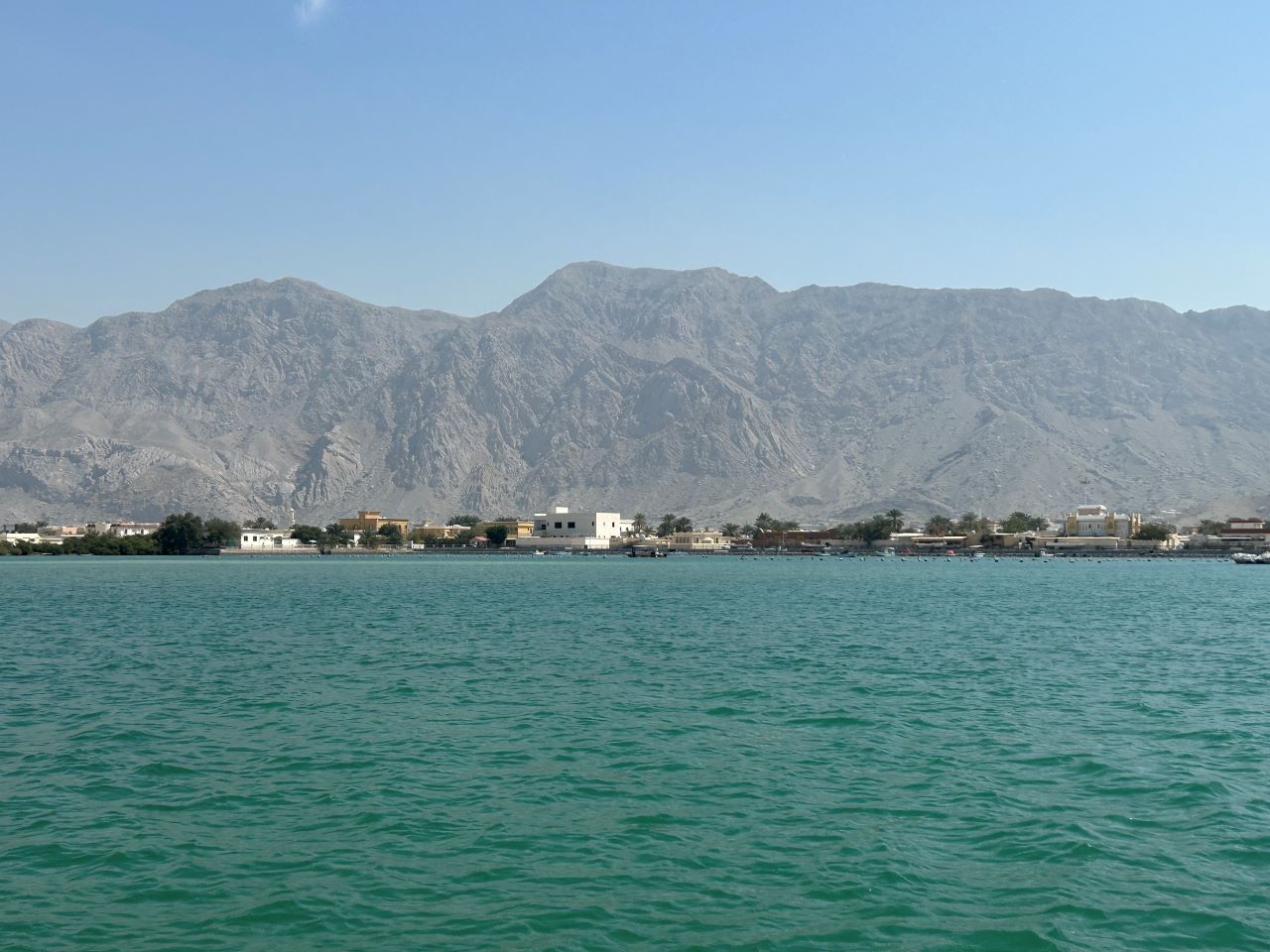 The sea overlooking the mountains of Ras Al Khaimah