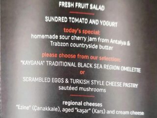 Turkish Airlines Business Class Fresh Fruit Salad Menu