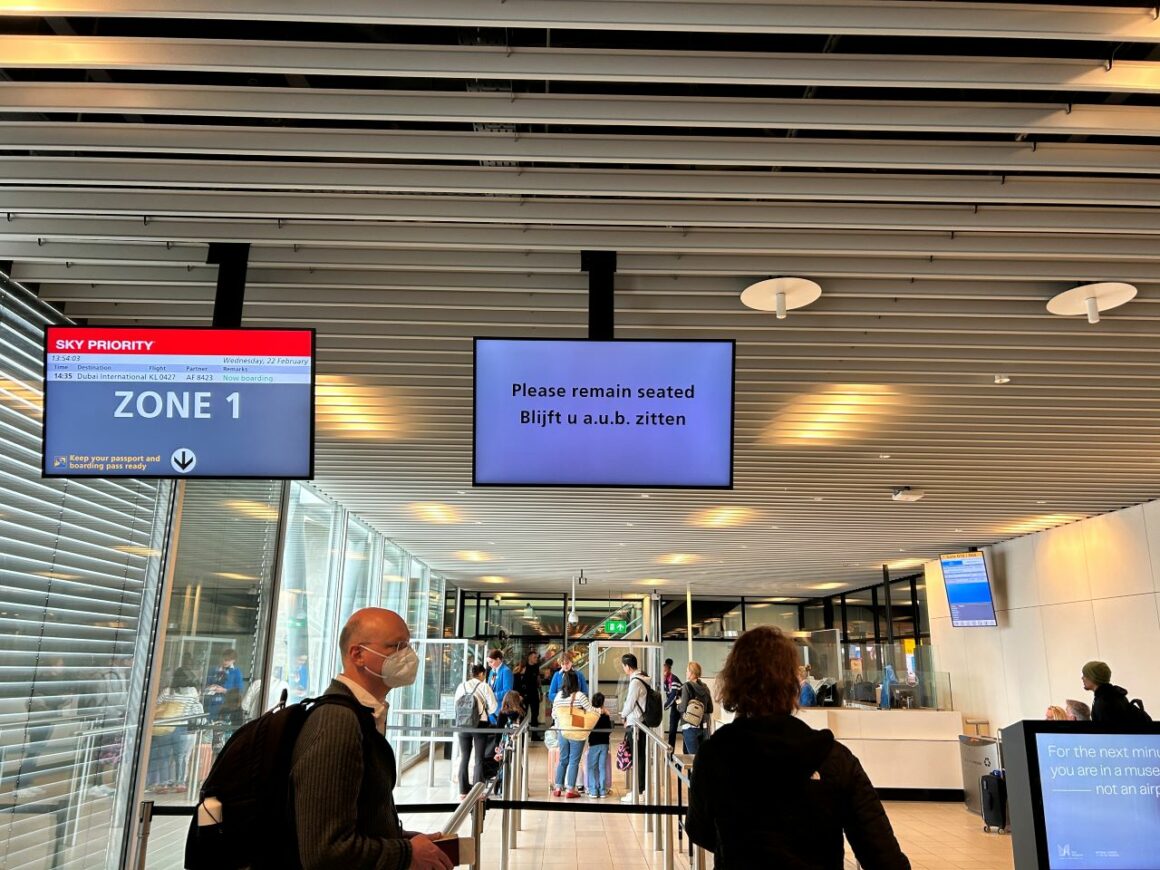 Boarding KLM Business Class