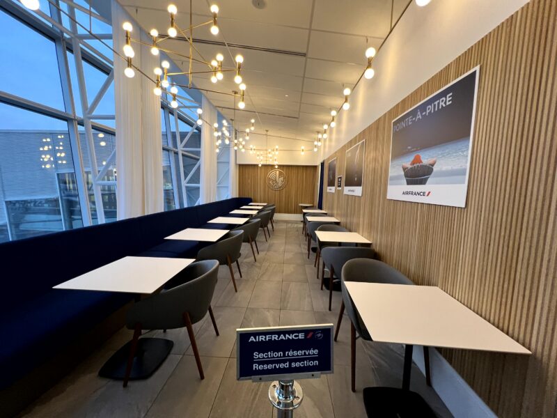 Reserved dining area at Air France's new lounge at Montreal Airport 