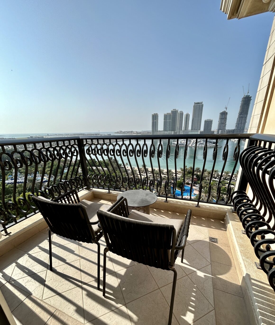 The balcony at Westin Mina Seyahi Beach Resort 