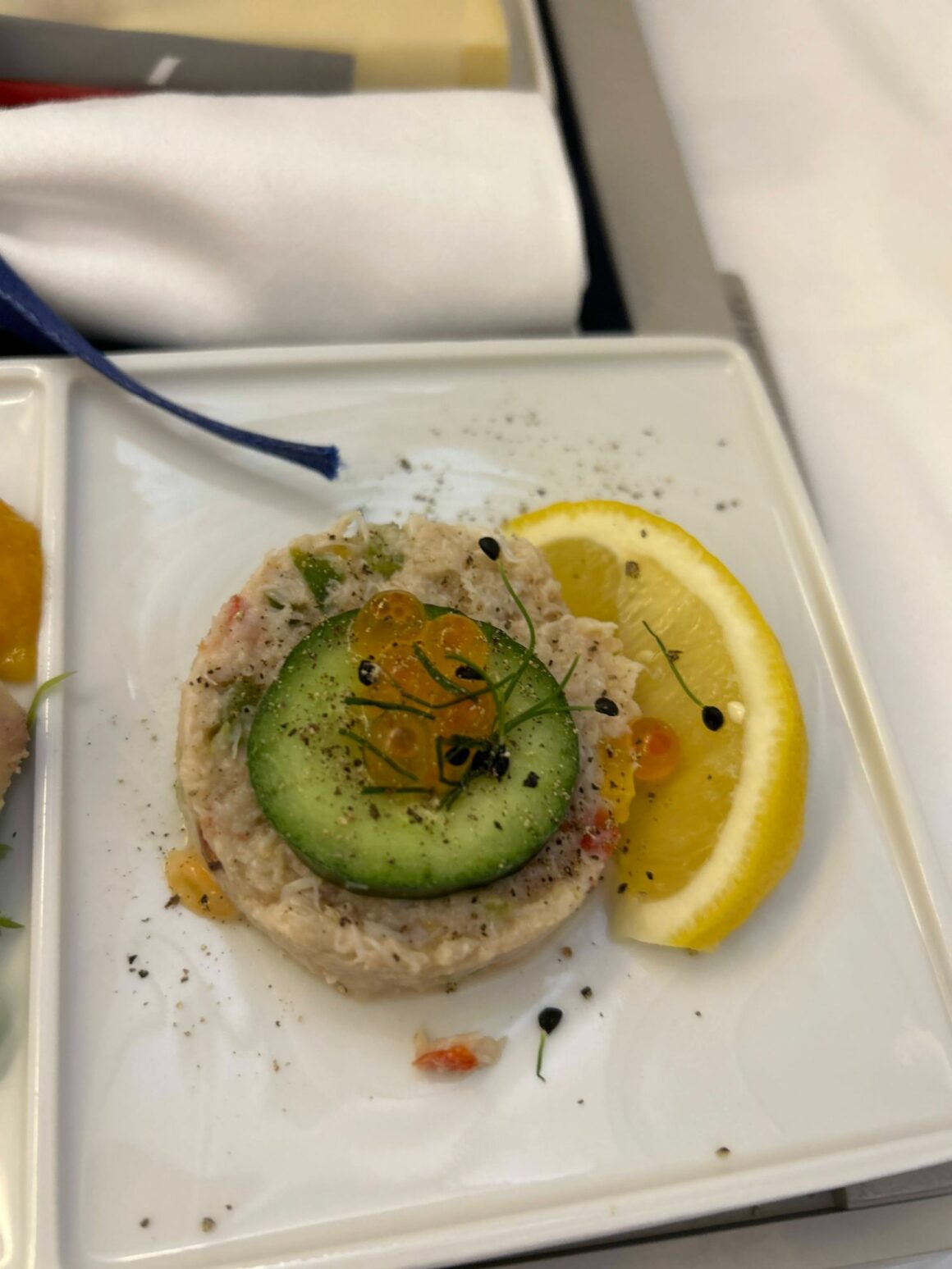 Air France B777-200ER business class meal 