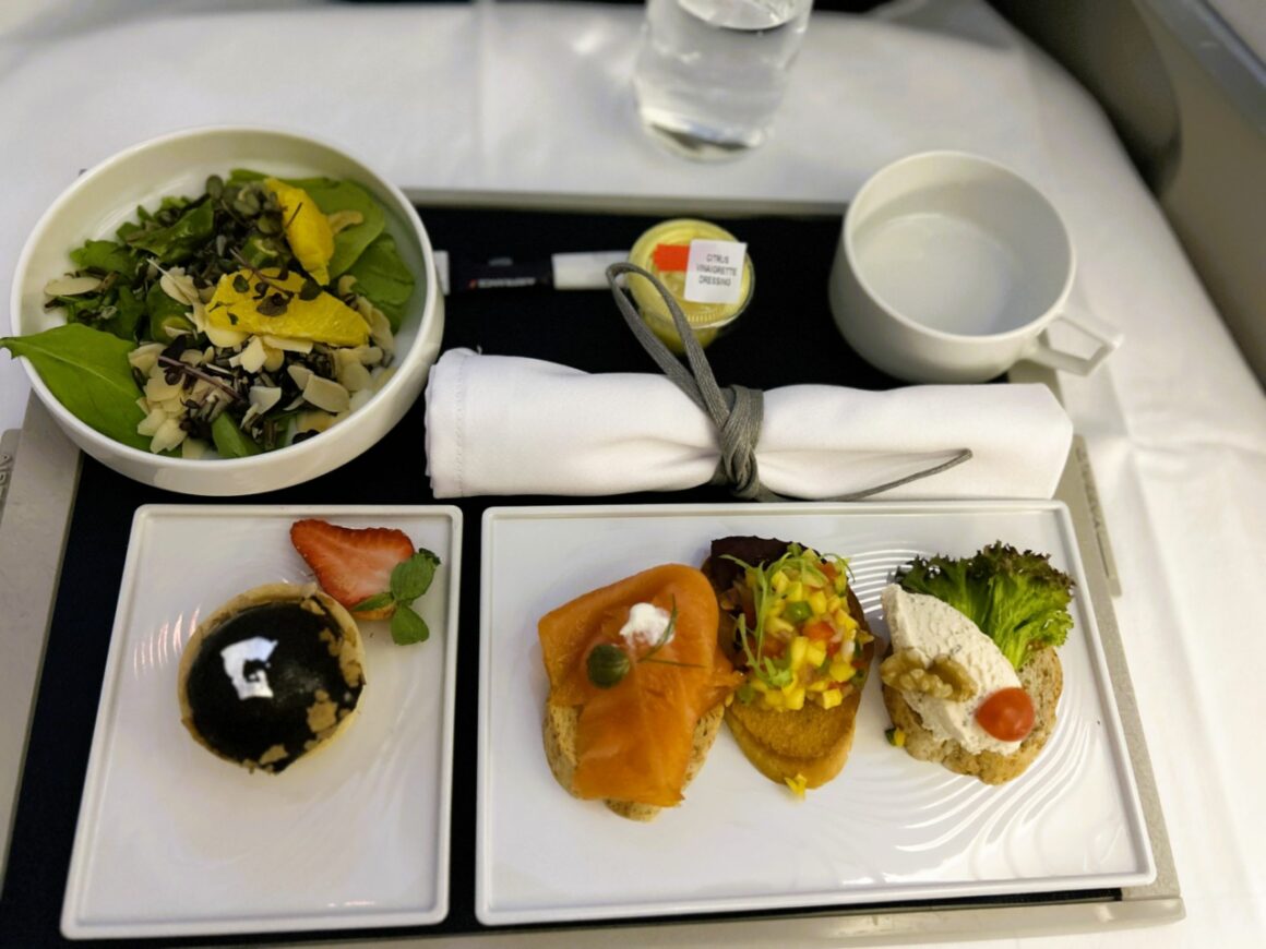 Air France B777-200ER business class meal 