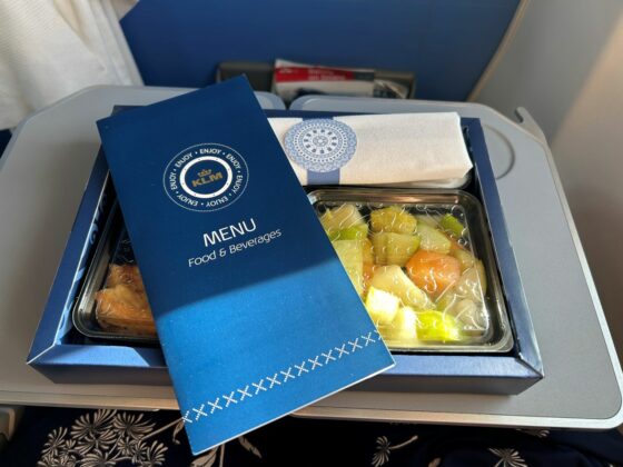KLM Business Class Food Menu