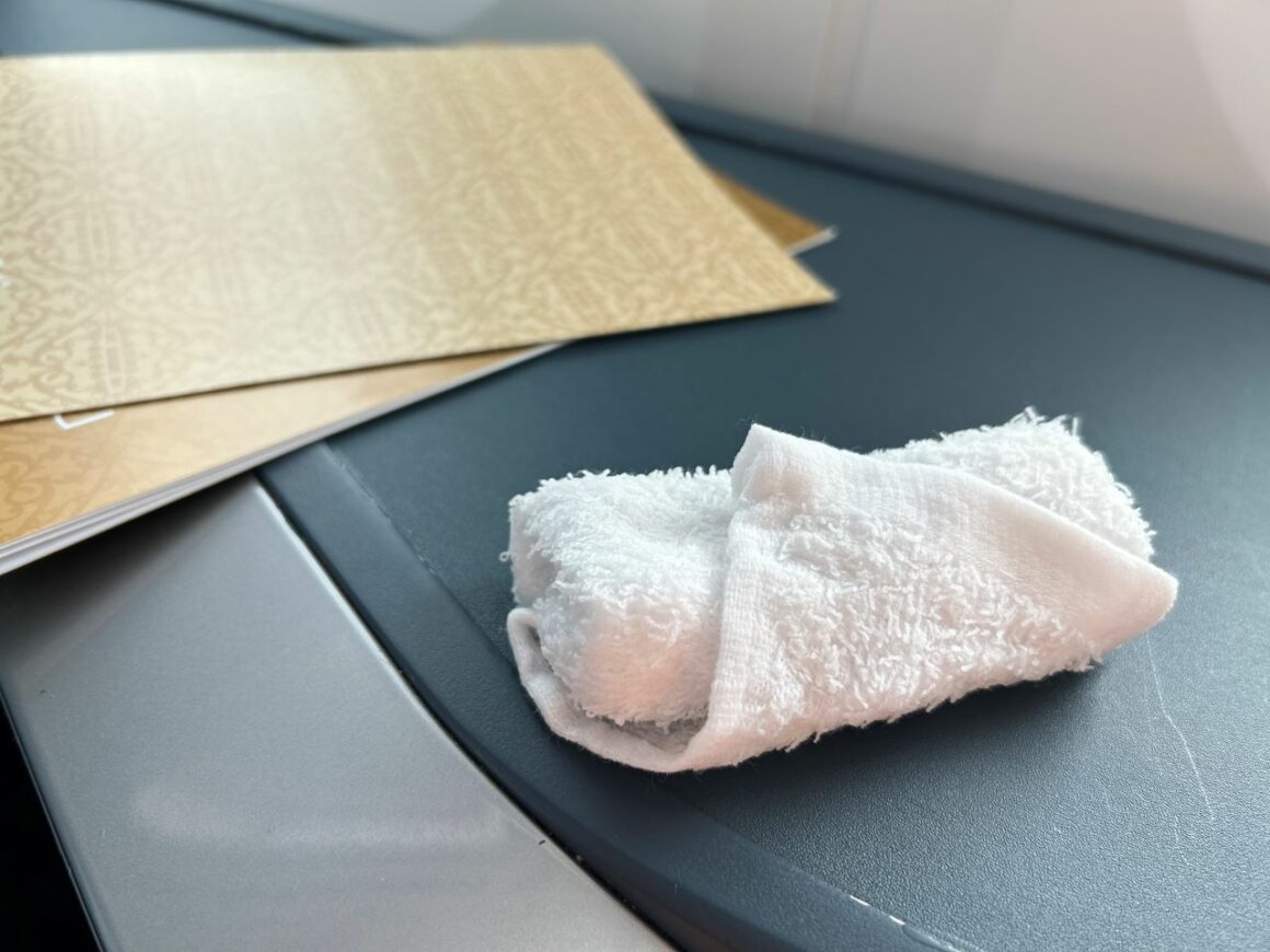 KLM Business Class Hot towel