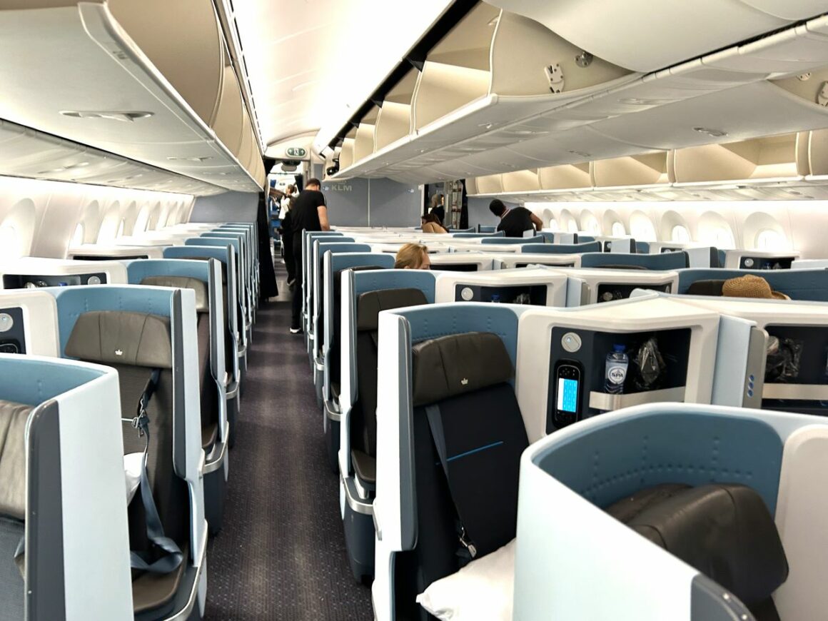 KLM Business Class Seat and Cabin
