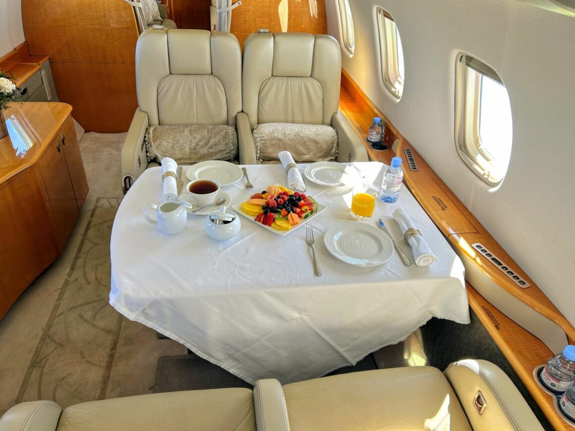 Private jet empty leg with Luxaviation Meal