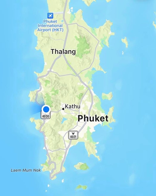 location of the Novotel Phuket resort, Patong beach, Thailand, Phuket island