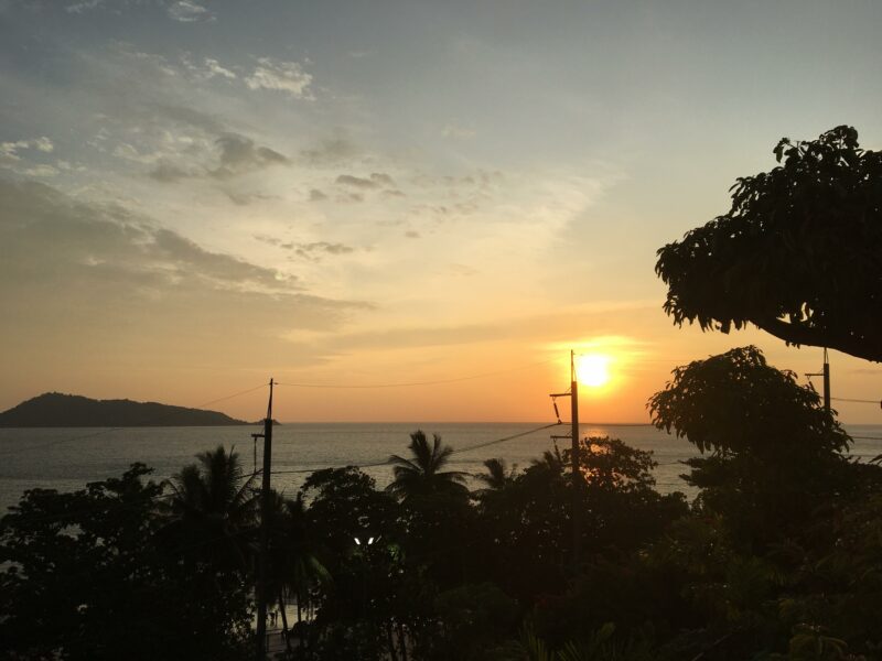 sunset on patong beach