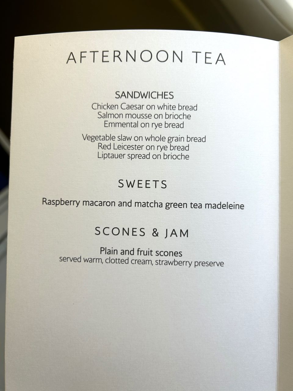 British Airways Old Club World Afternoon Tea