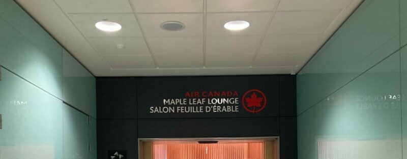 entering the Air Canada Maple leaf Lounge