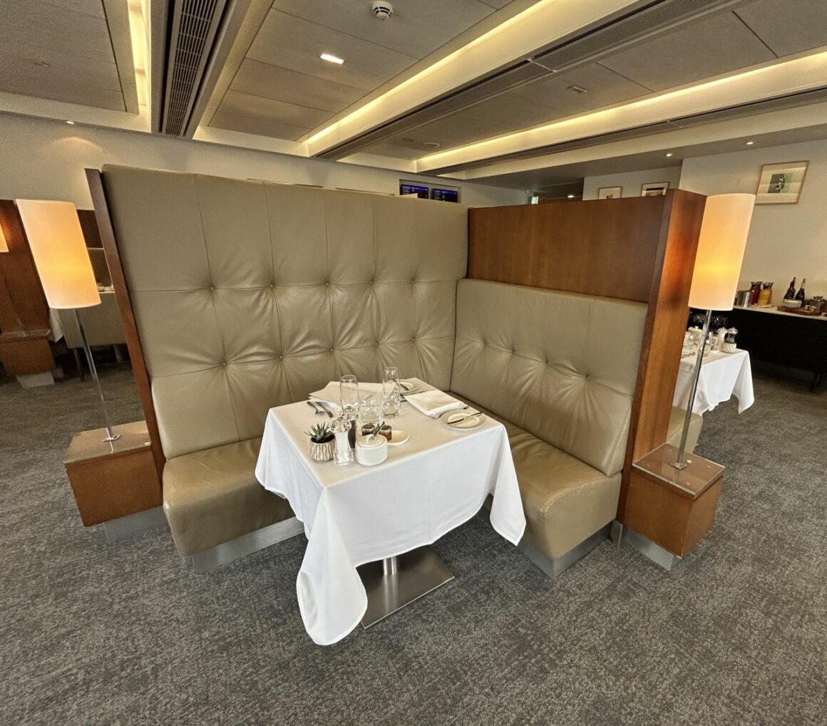 British Airways First Class Dining Table Set Up