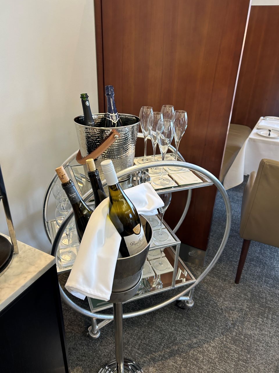 British Airways First Class Dining Wine