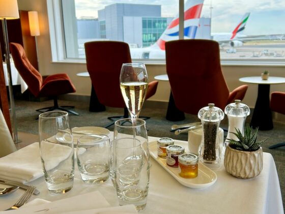 British Airways First Class Dining view