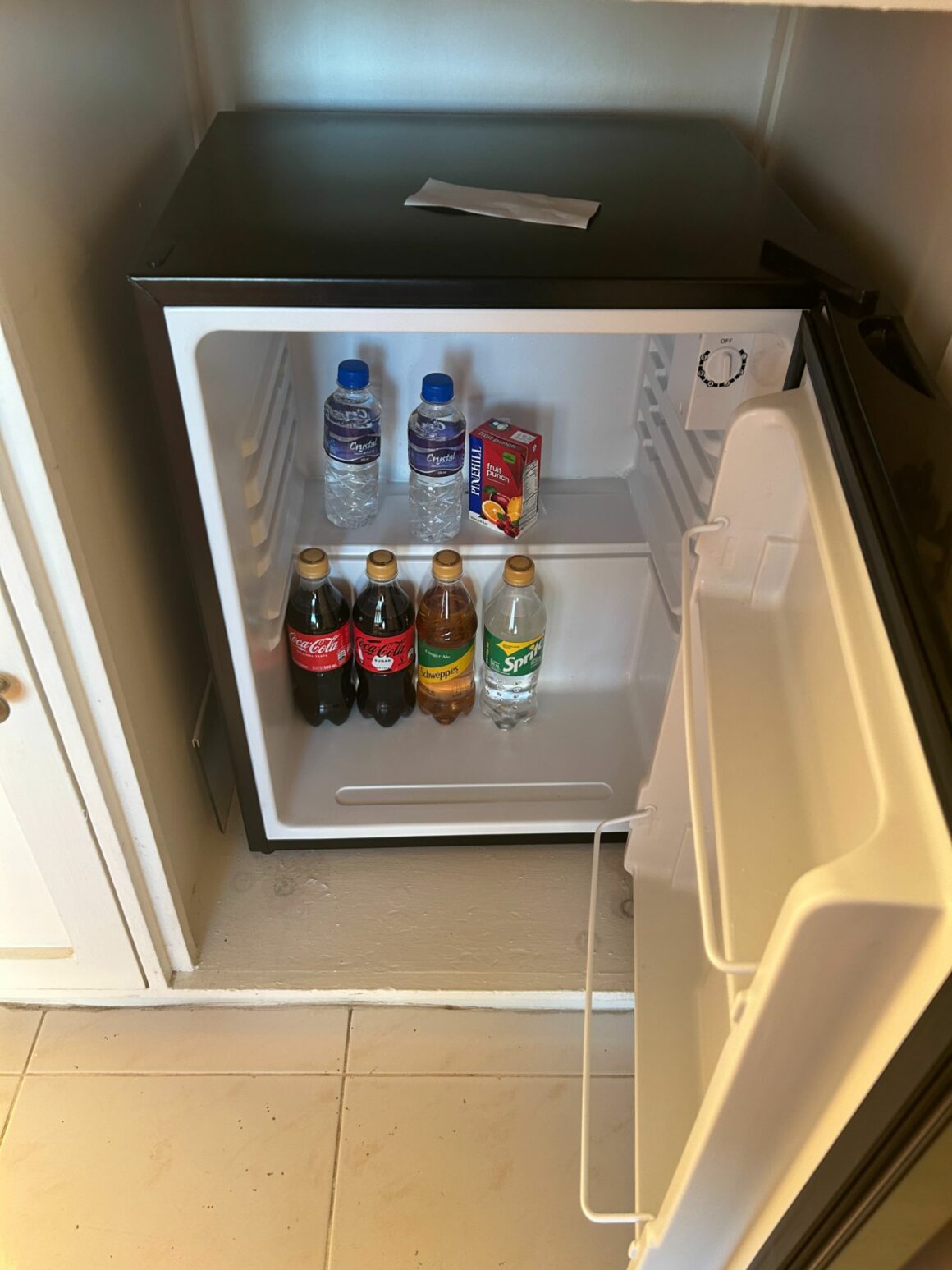 Crystal Cove Barbados mini bar fridge