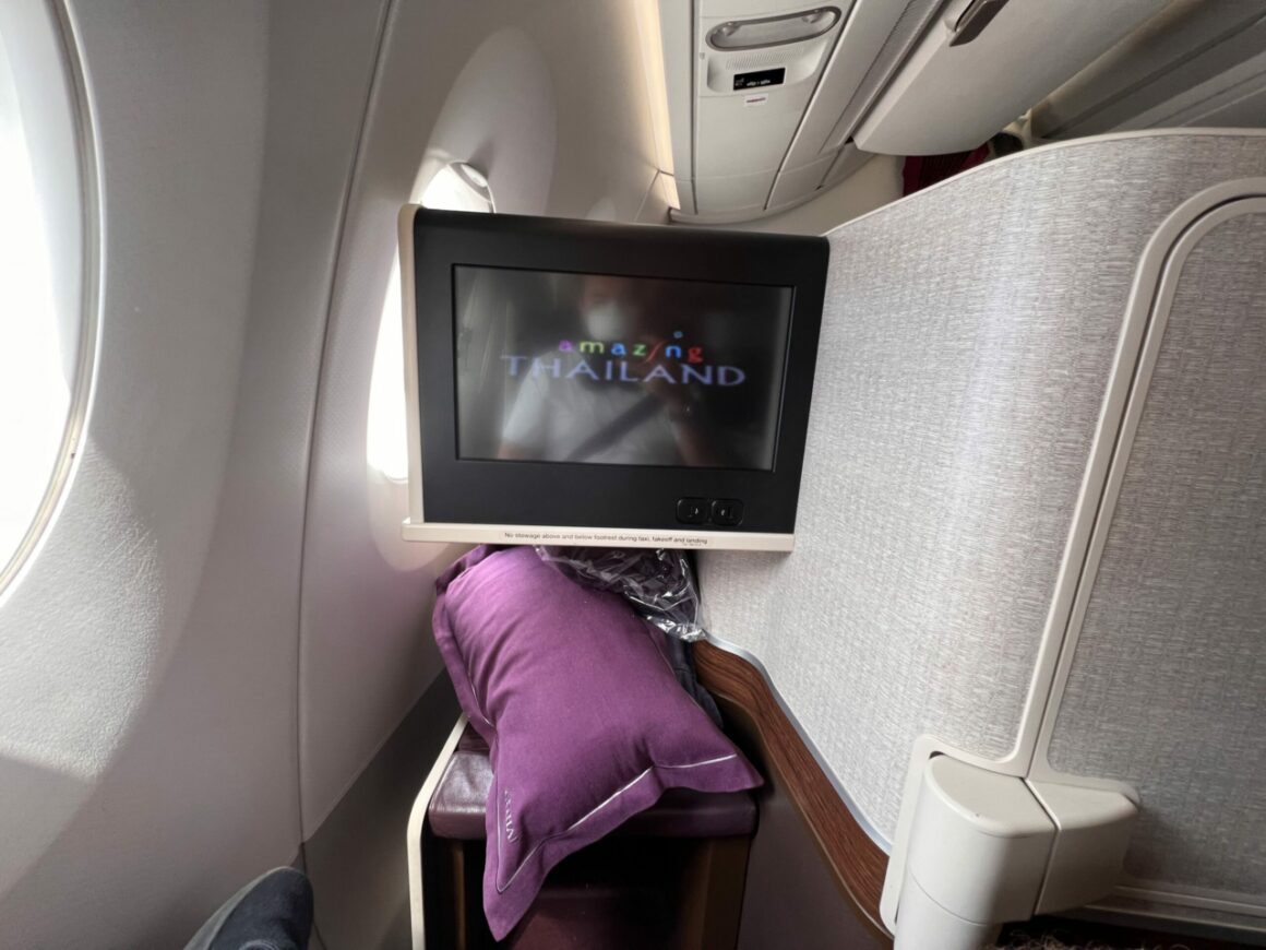 Thai Airways Royal Silk A350 Business Class IFE Screen