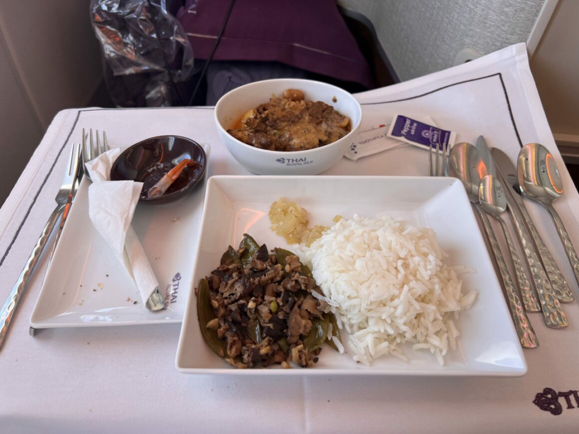 Thai Airways Royal Silk A350 Business Class Main Course
